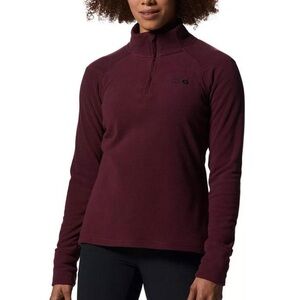North Face 1:4 Zip Burgundy Pull Over